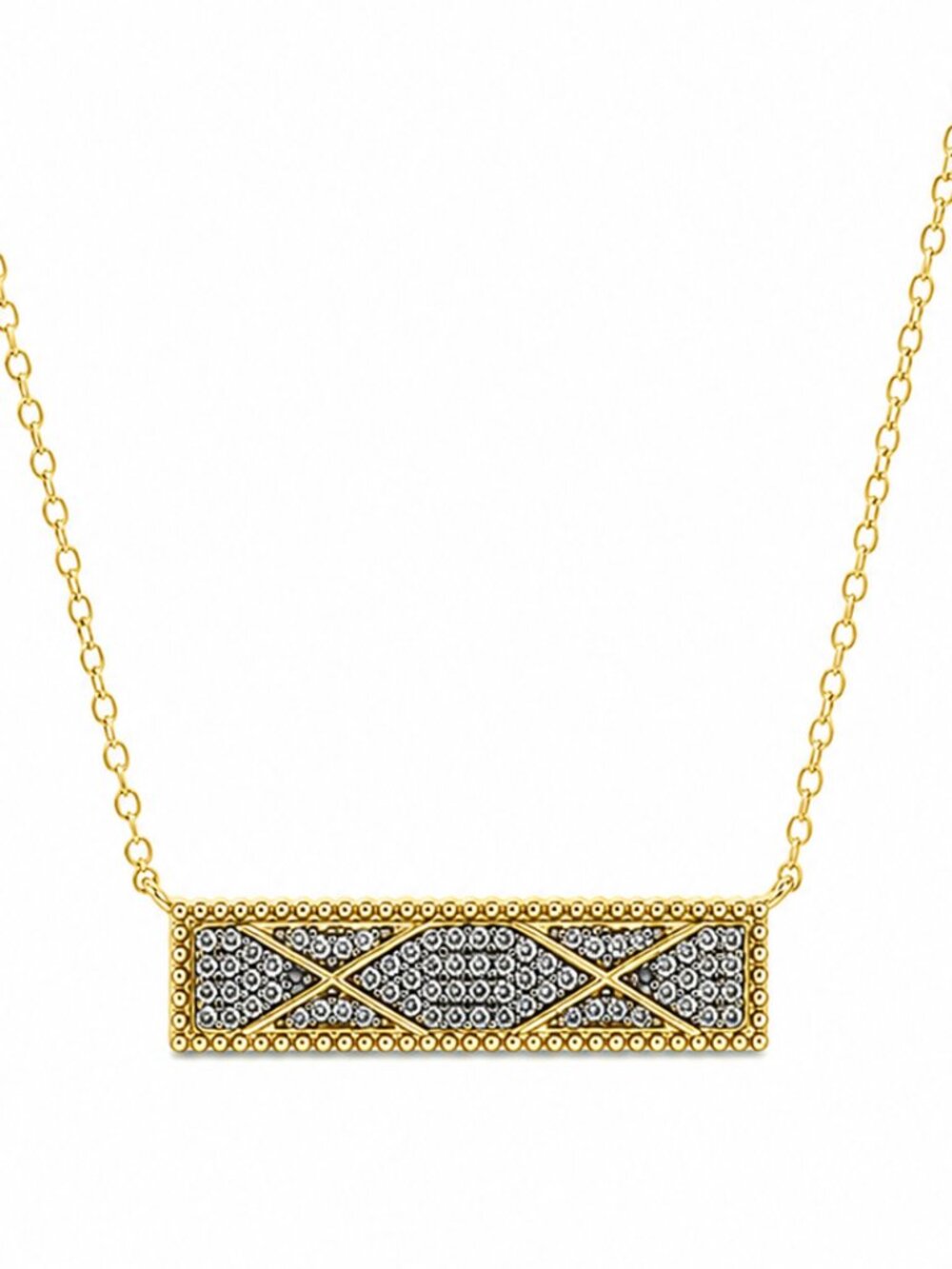 Freida Rothman Sterling Silver Train Track Bar Necklace - NWT $250 MSRP